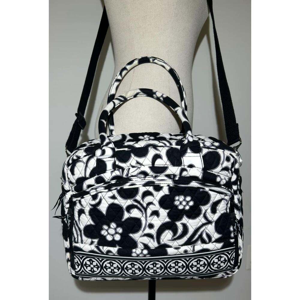 Vera Bradley NIGHT & DAY Metropolitan Bag Carry On Tote Black White Floral - Picture 5 of 12